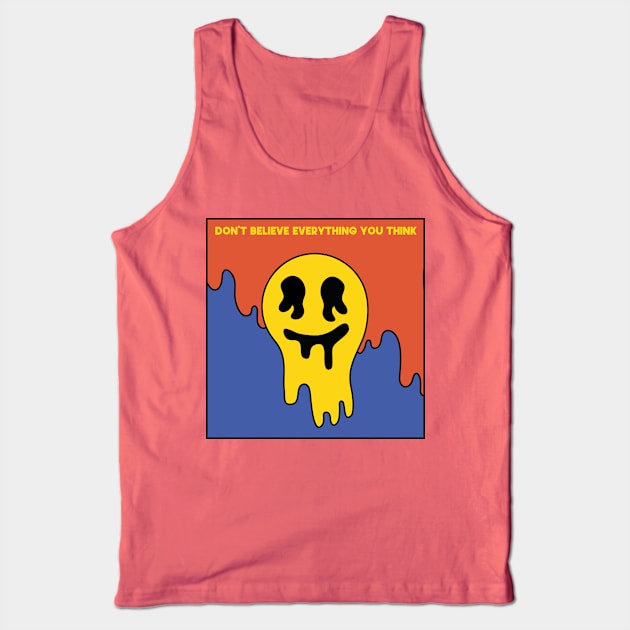 Creepy smile face emoji Tank Top by Sourdigitals